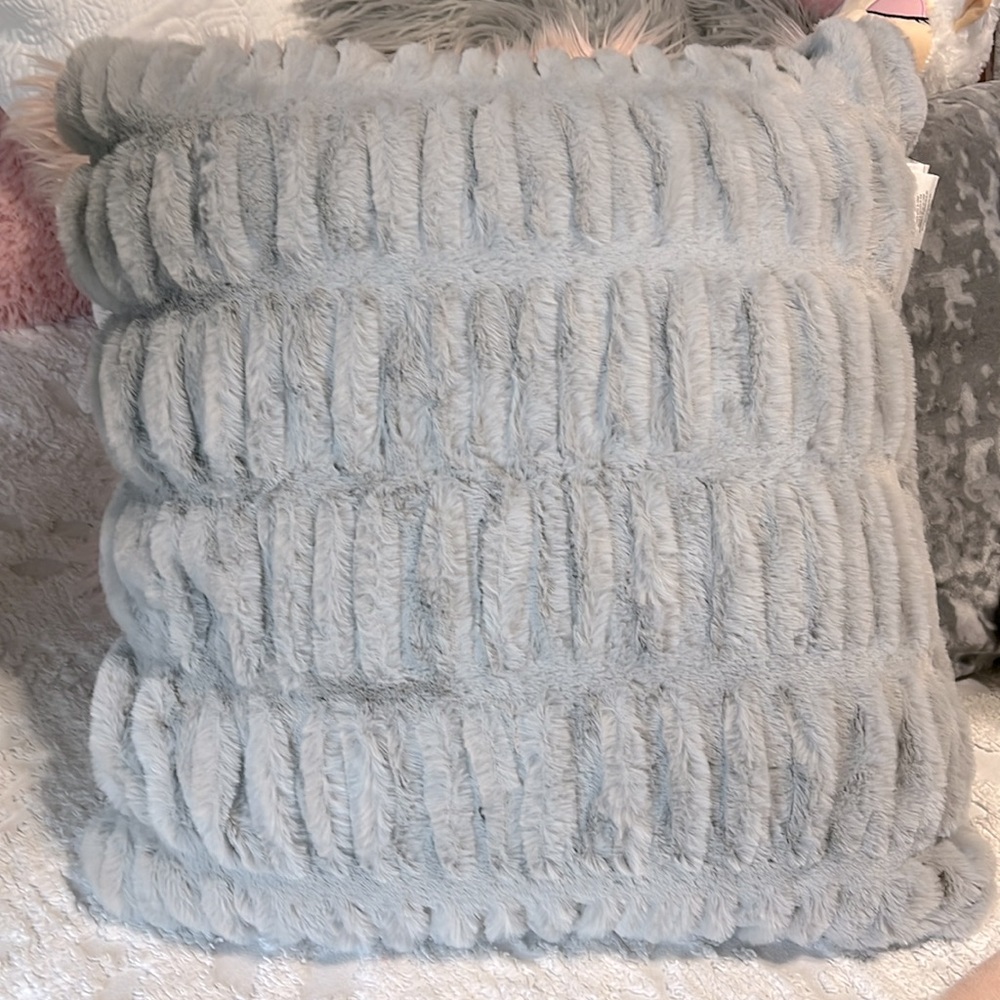 Big Plush Gray Accent Pillow New